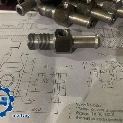 Штуцер тройник, сталь 35